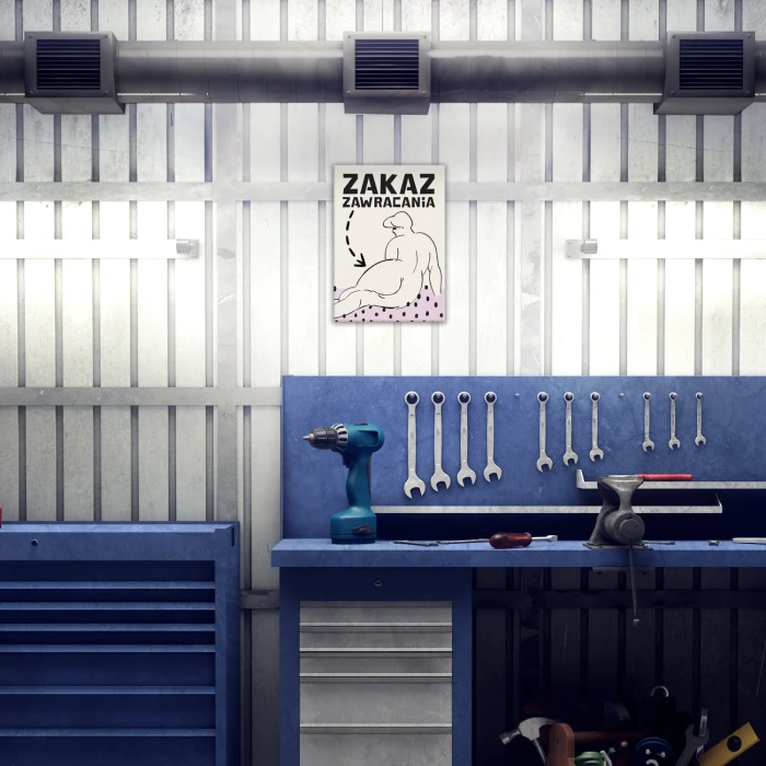 Plakat metalowy zakaz zawracania dupy Prezent