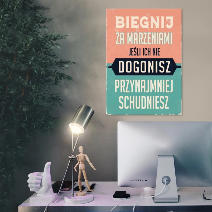 Poster metal biegnij za marzeniami gift