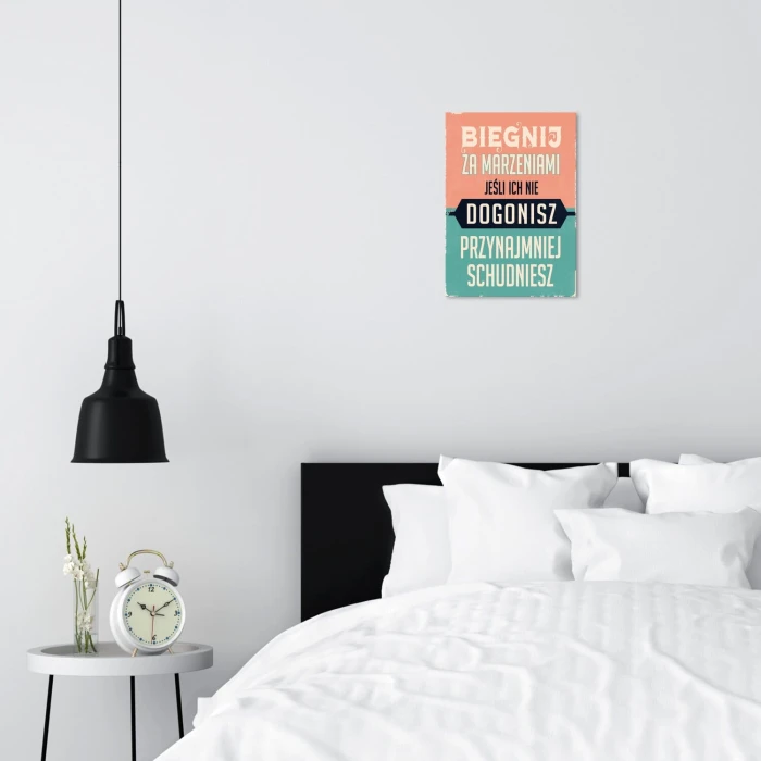 Poster metal biegnij za marzeniami gift