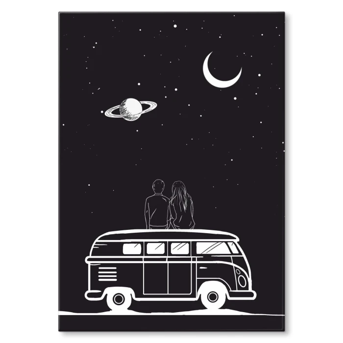 Plakat metalowy zakochana para kamper Prezent