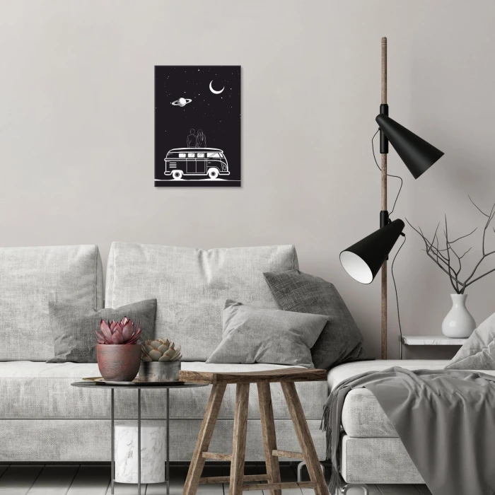 Plakat metalowy zakochana para kamper Prezent