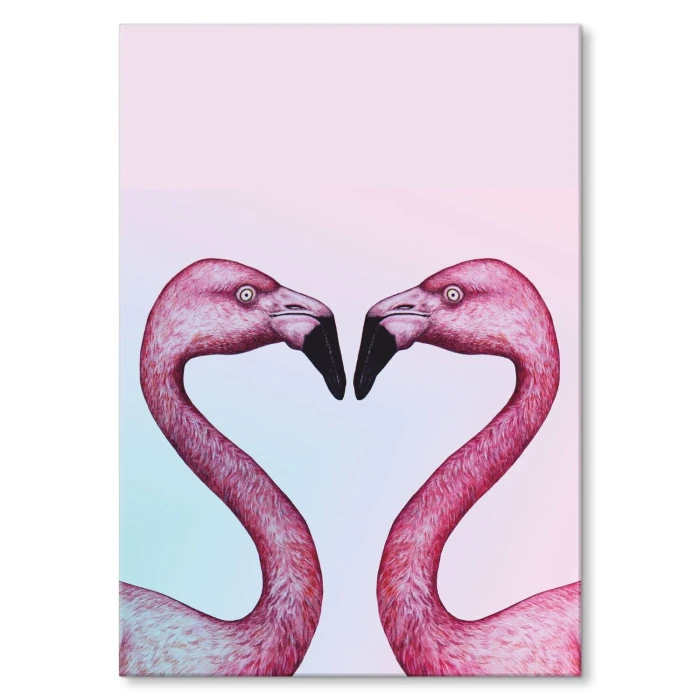 Poster metal zakochane flamingi gift