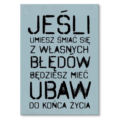 Plakat metalowy jeśli umiesz śmiać się Prezent