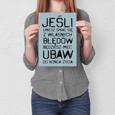 Plakat metalowy jeśli umiesz śmiać się Prezent