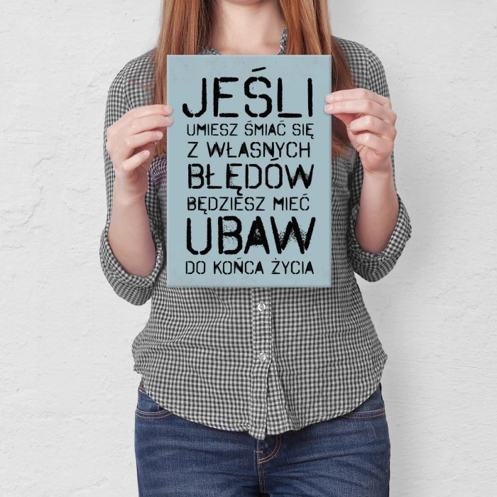 Plakat metalowy jeśli umiesz śmiać się Prezent