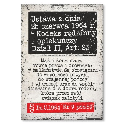 Plakat metalowy kodeks rodzinny Prezent