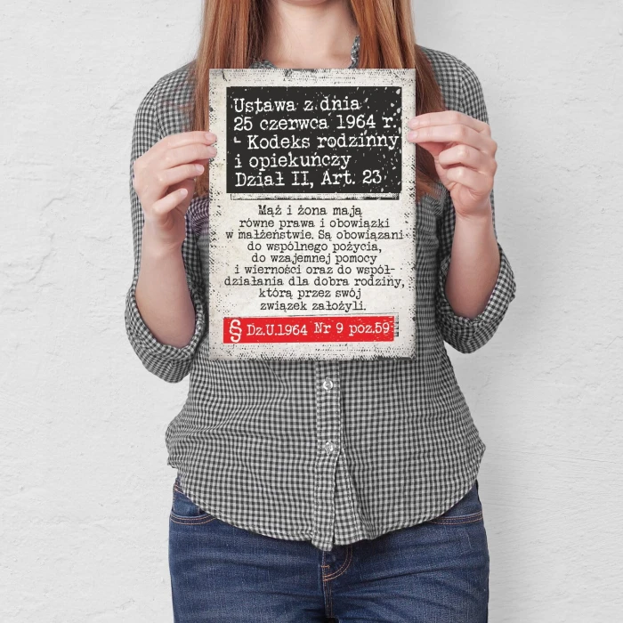 Plakat metalowy kodeks rodzinny Prezent