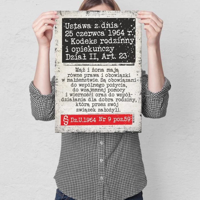 Plakat metalowy kodeks rodzinny Prezent