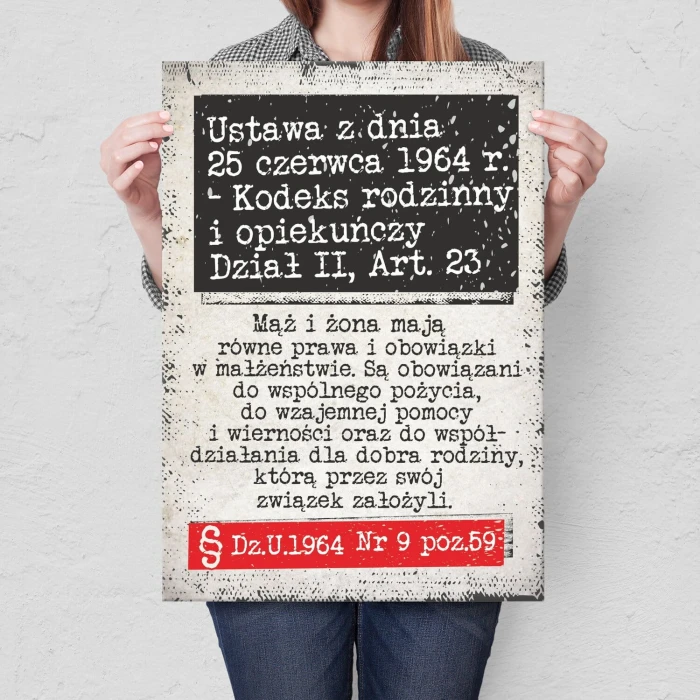Plakat metalowy kodeks rodzinny Prezent