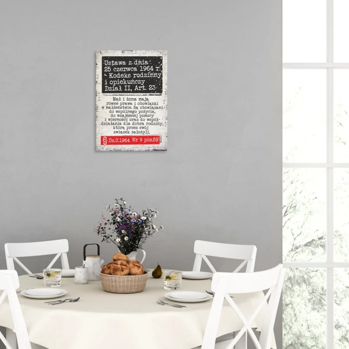 Plakat metalowy kodeks rodzinny Prezent