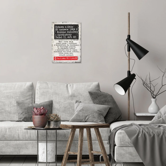 Plakat metalowy kodeks rodzinny Prezent
