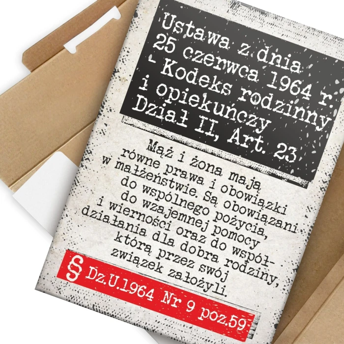 Plakat metalowy kodeks rodzinny Prezent