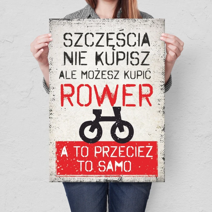 Poster metal szczęścia nie kupisz rower gift