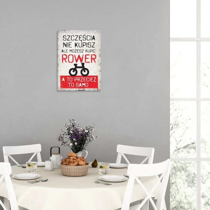 Poster metal szczęścia nie kupisz rower gift