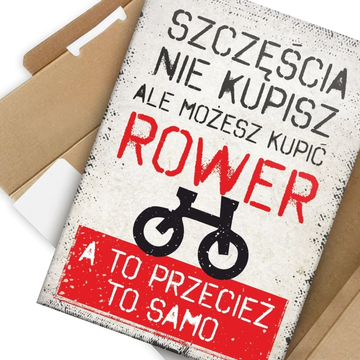 Plakat metalowy szczęścia nie kupisz rower Prezent