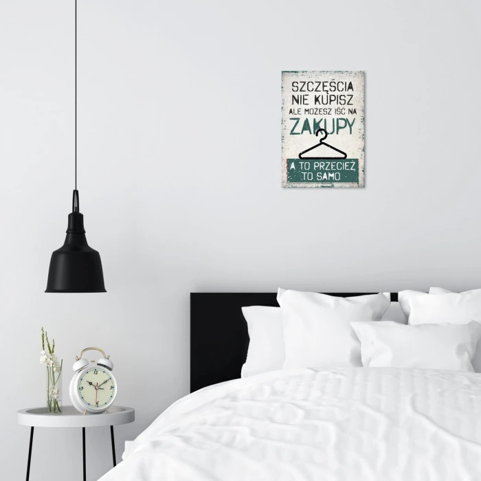 Plakat metalowy szczęście zakupy Prezent