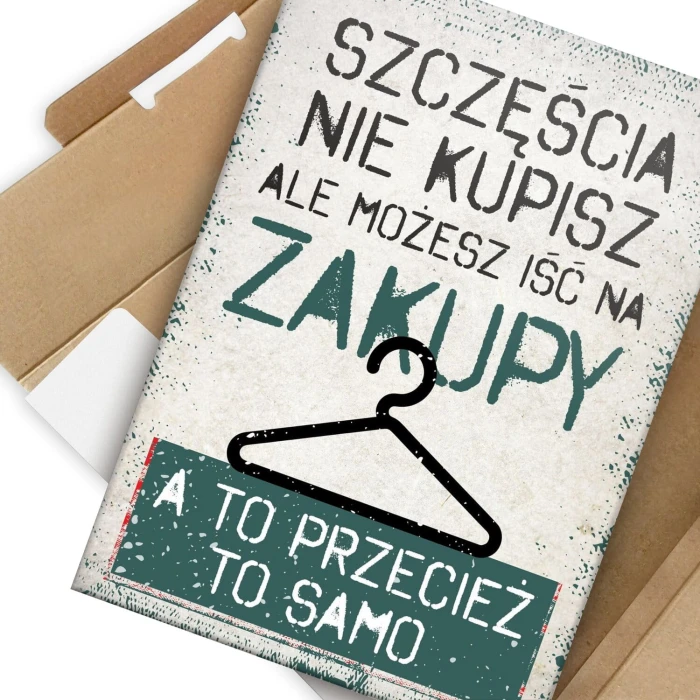 Poster metal szczęście zakupy gift
