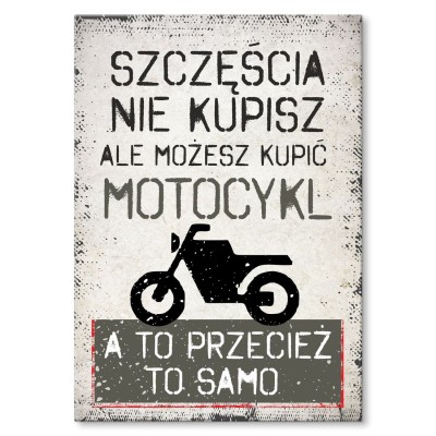 Poster metal szczęście motocykl gift