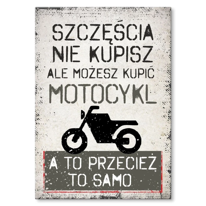 Poster metal szczęście motocykl gift