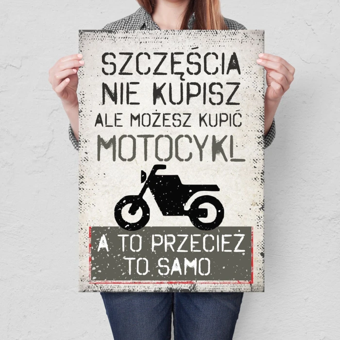 Poster metal szczęście motocykl gift