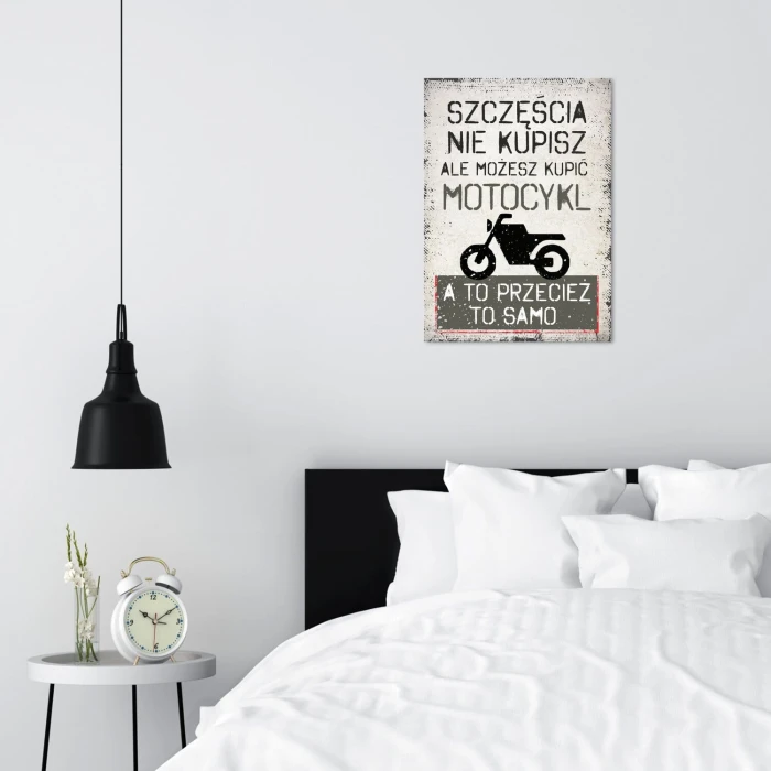 Poster metal szczęście motocykl gift