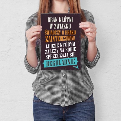 Plakat metalowy brak kłótni Prezent