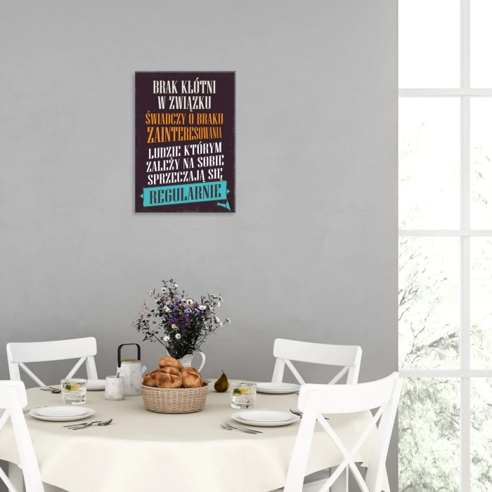 Plakat metalowy brak kłótni Prezent