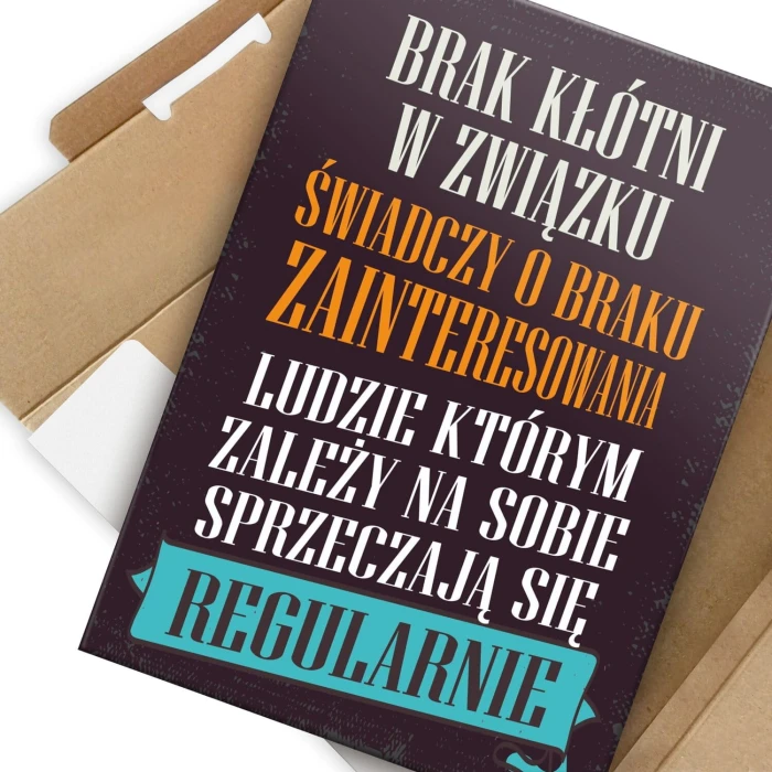 Plakat metalowy brak kłótni Prezent