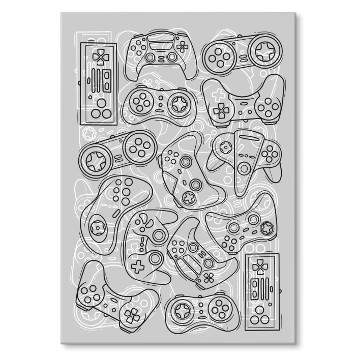 Plakat metalowy GAMEPADS GRAPH Prezent