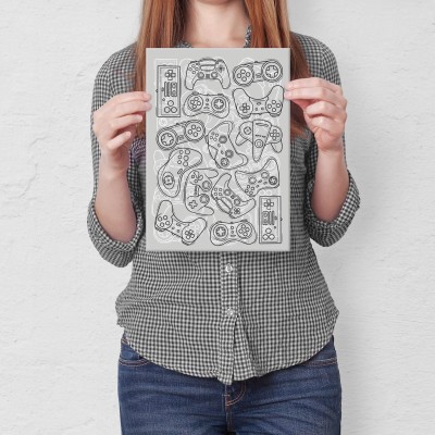 Plakat metalowy GAMEPADS GRAPH Prezent