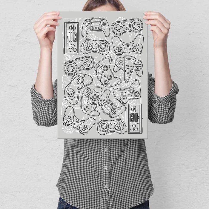 Plakat metalowy GAMEPADS GRAPH Prezent