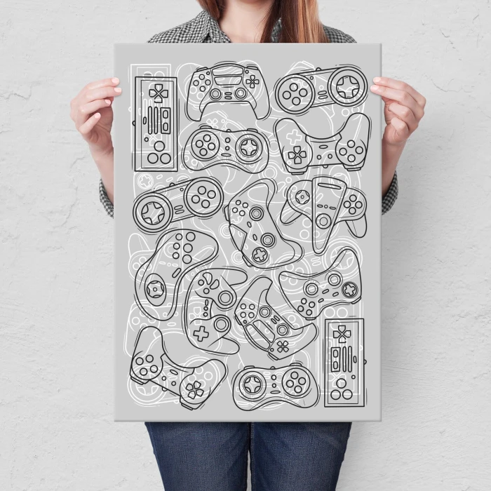 Plakat metalowy GAMEPADS GRAPH Prezent