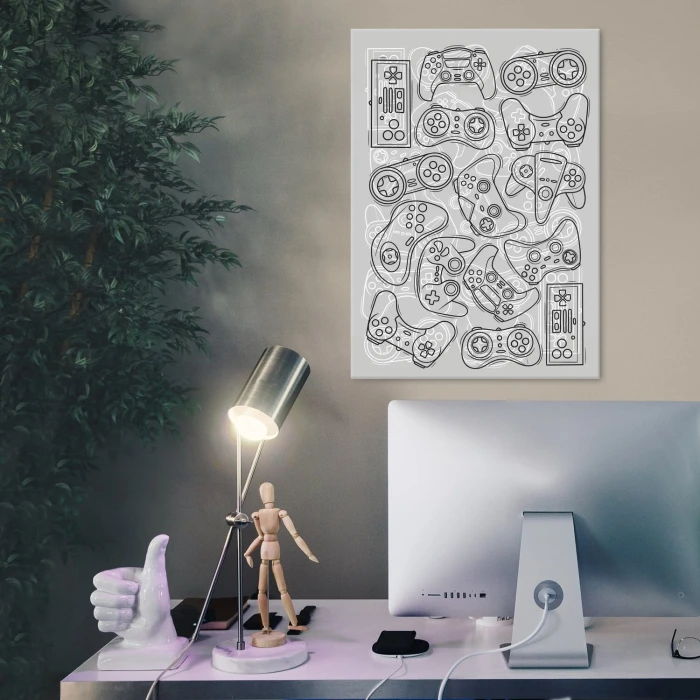 Plakat metalowy GAMEPADS GRAPH Prezent