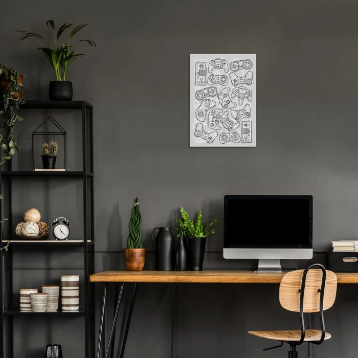 Plakat metalowy GAMEPADS GRAPH Prezent