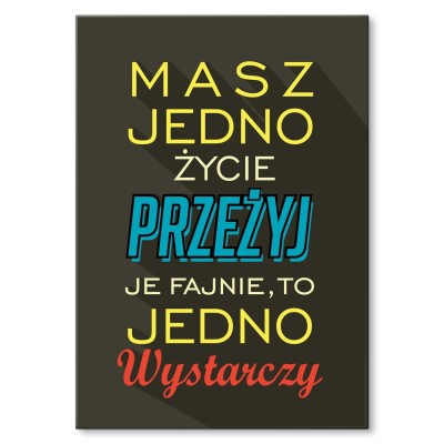 Poster metal masz jedno życie gift