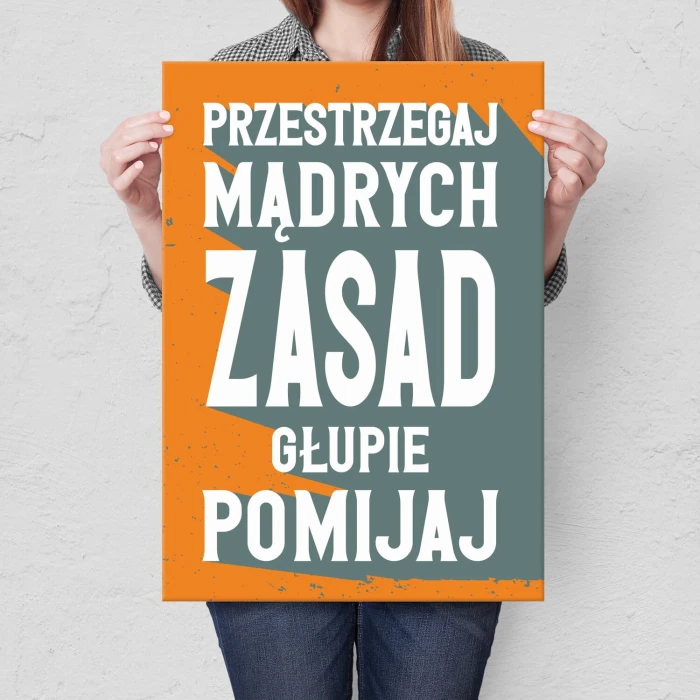 Poster metal przestrzegaj mądrych zasad gift