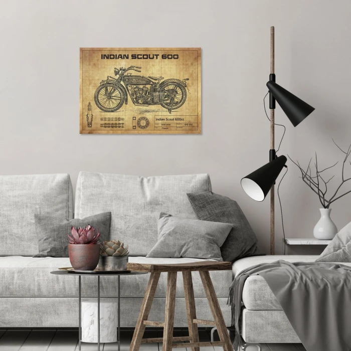 Plakat metalowy Indian Scout 600cc Prezent