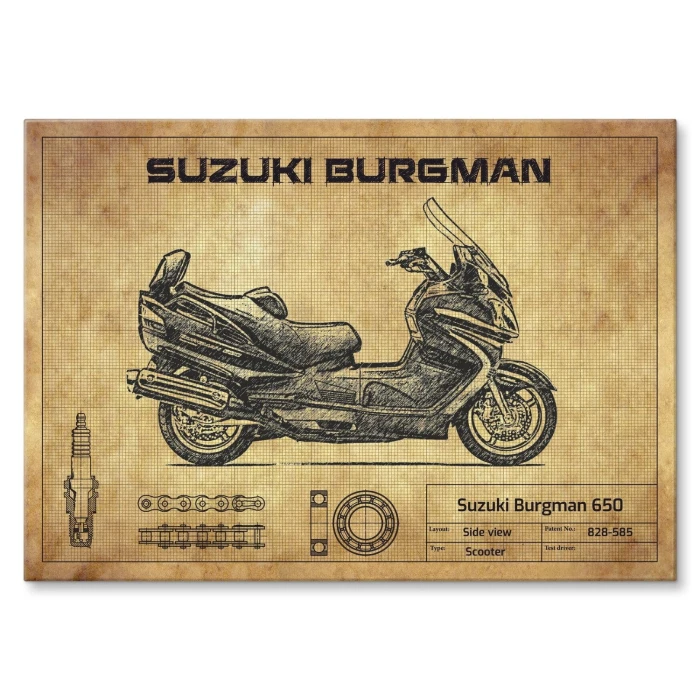 Poster metal Suzuki Burgman 650 design gift