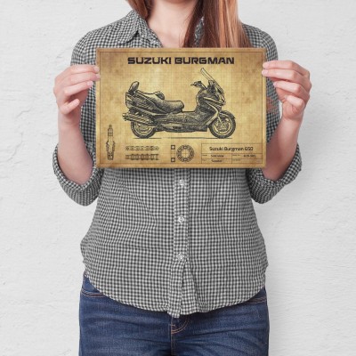 Plakat metalowy Suzuki Burgman 650 design Prezent