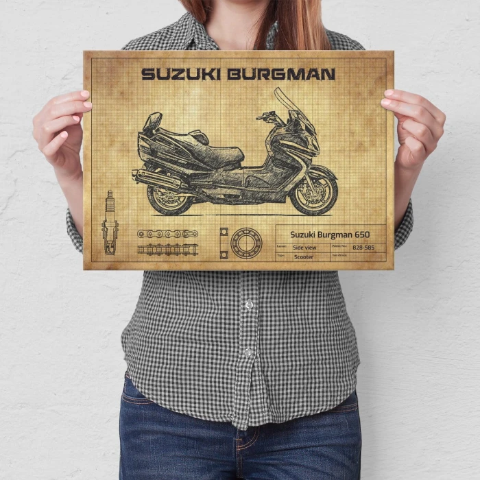 Poster metal Suzuki Burgman 650 design gift
