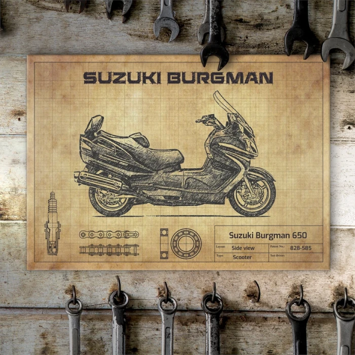 Plakat metalowy Suzuki Burgman 650 design Prezent