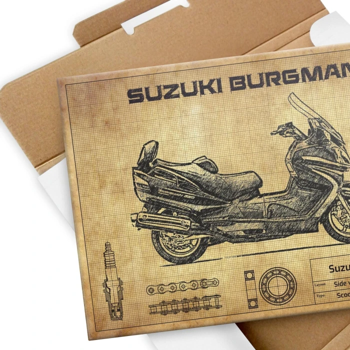 Plakat metalowy Suzuki Burgman 650 design Prezent