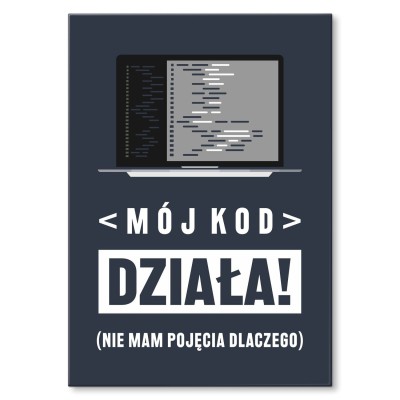 Plakat metalowy mój kod działa Prezent