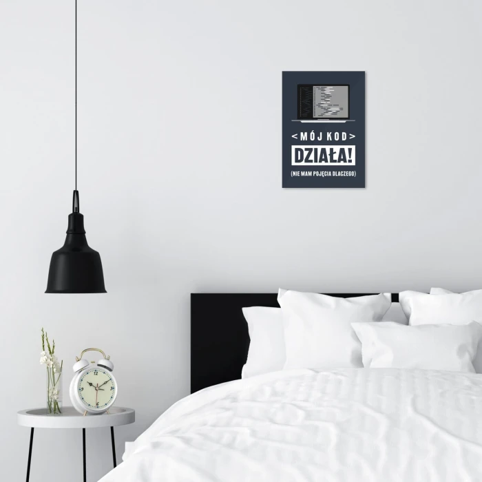 Plakat metalowy mój kod działa Prezent
