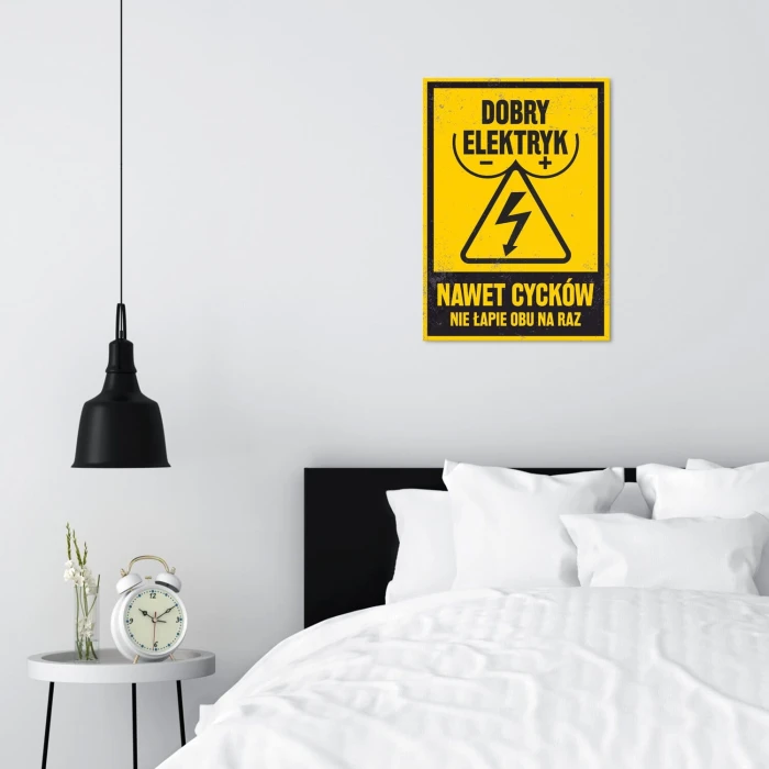 Plakat metalowy dobry elektryk Prezent