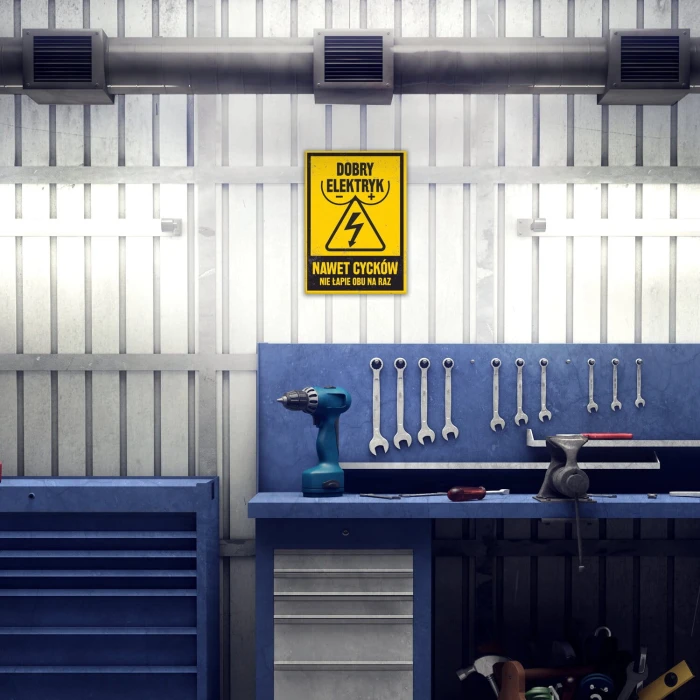 Plakat metalowy dobry elektryk Prezent