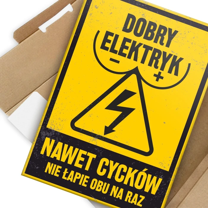 Plakat metalowy dobry elektryk Prezent