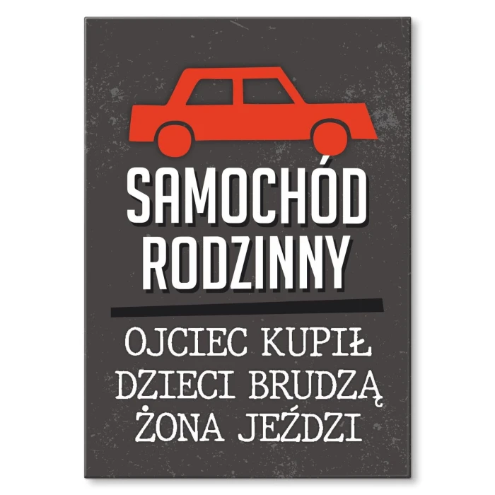 Poster metal samochód rodzinny gift