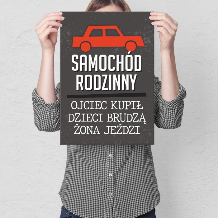 Poster metal samochód rodzinny gift