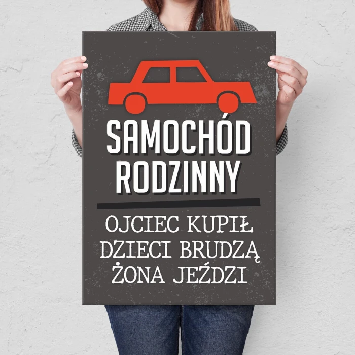 Poster metal samochód rodzinny gift
